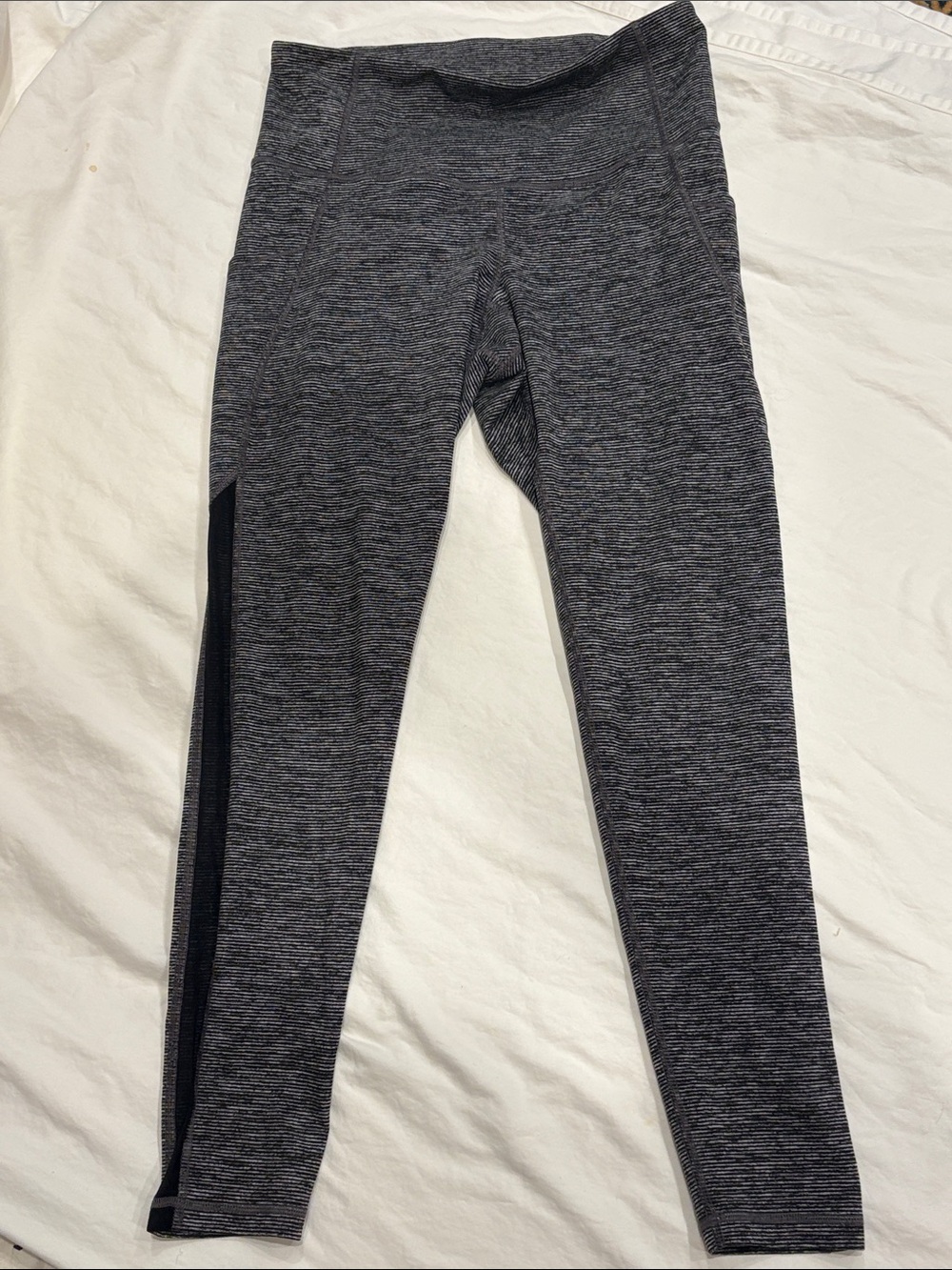 Old Navy Gray Heathered Leggings with Black Side Panel